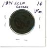 Image 2 : 1891 LL LD Canada Large Cent