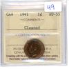 Image 1 : 1941 Canada 1¢; AU 55 (ICCS # EC 982)