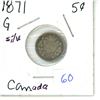 Image 1 : 1871 Canada Silver 5¢