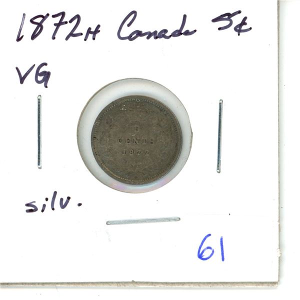 1872H Canada Silver 5¢