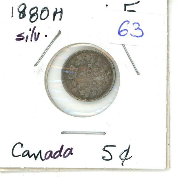 1880H Canada Silver 5¢