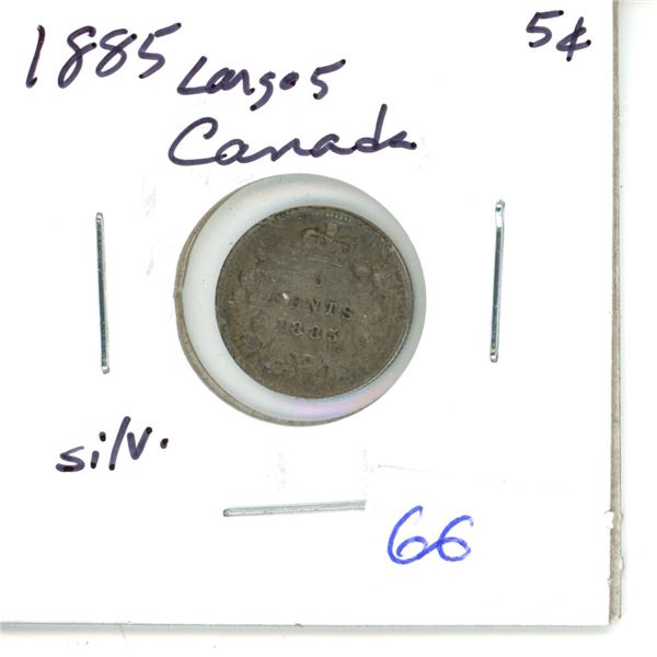1885 Lge 5 Canada Silver 5¢