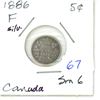 Image 1 : 1886 Sm 6 Canada Silver 5¢