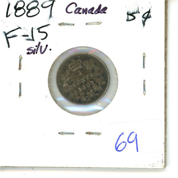 1889 Canada Silver 5¢