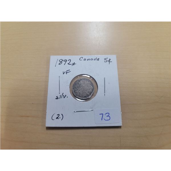 1892H Canada Silver 5¢ (2.)