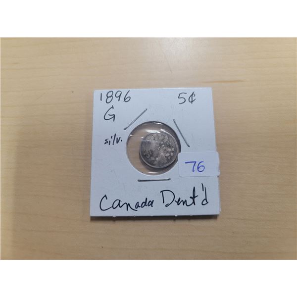 1896 Canada Silver 5¢ (dented)