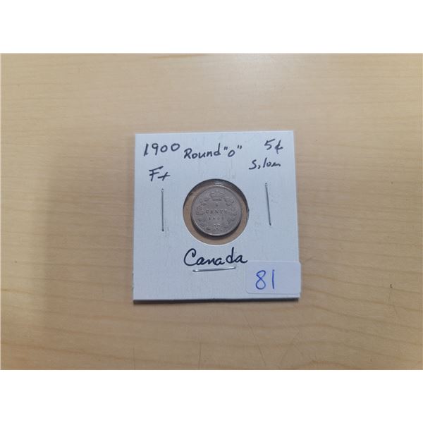 1900 Round O Canada Silver 5¢