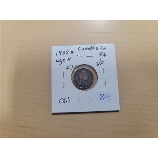 1902H Lge H Canada Silver 5¢ (2.)