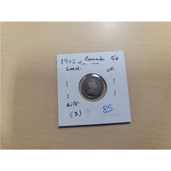1902H Sm H Canada Silver 5¢ (3.)