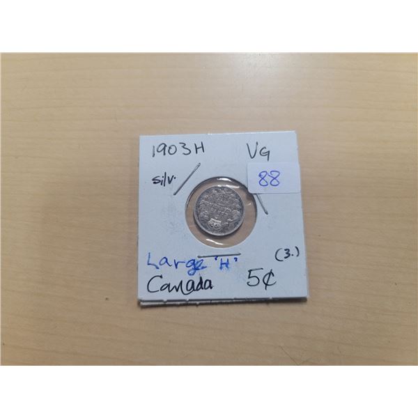 1903H Lge H Canada Silver 5¢ (3.)