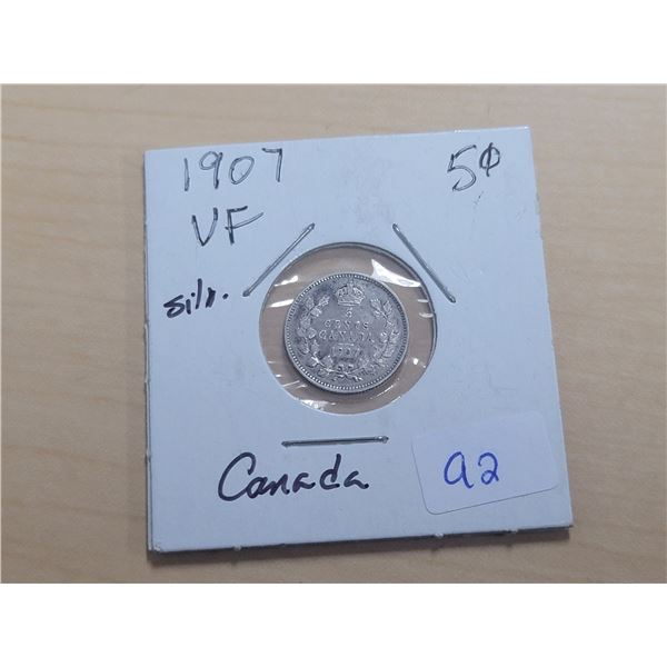 1907 Canada Silver 5¢