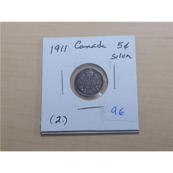 1911 Canada Silver 5¢ (2.)