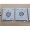 Image 2 : Lot of 4: Canada Silver 10¢: 1911 - 1914 (1913 Sm Leaves)
