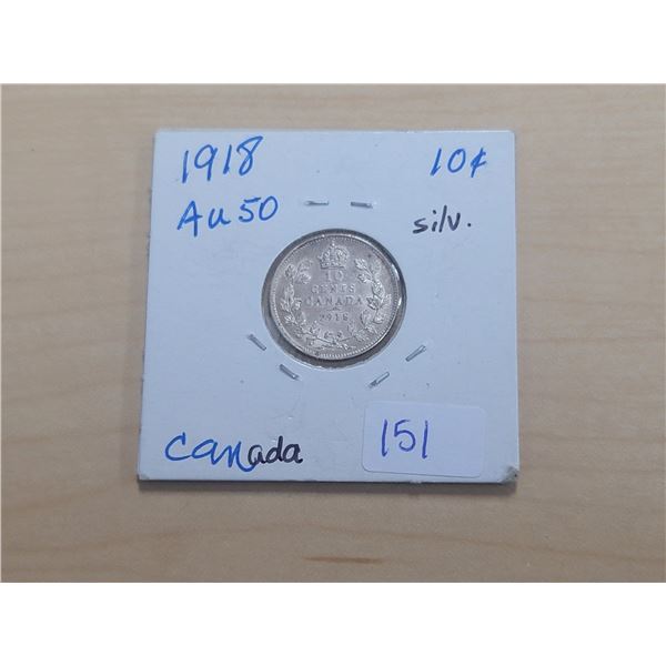 1918 Canada Silver 10¢