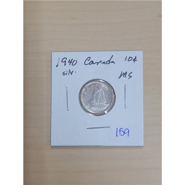 1940 Canada Silver 10¢