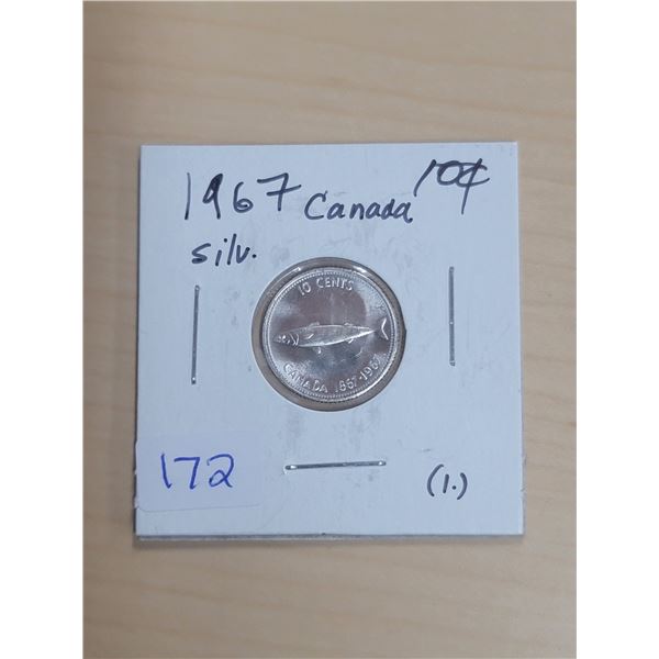 1967 Canada Silver 10¢ (1.)