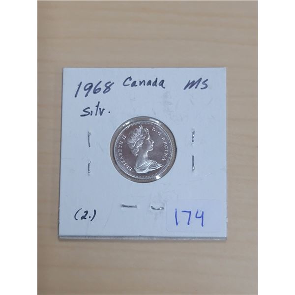1968 Canada Silver 10¢ (1.)
