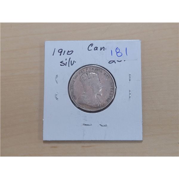 1910 Canada Silver 25¢