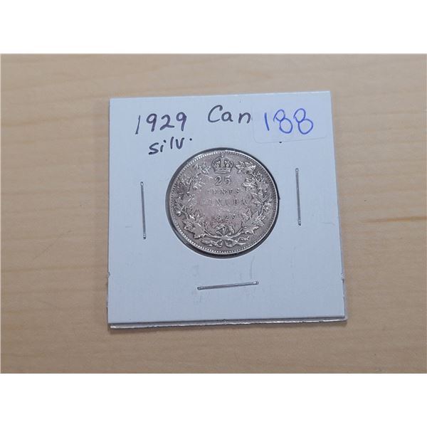 1929 Canada Silver 25¢