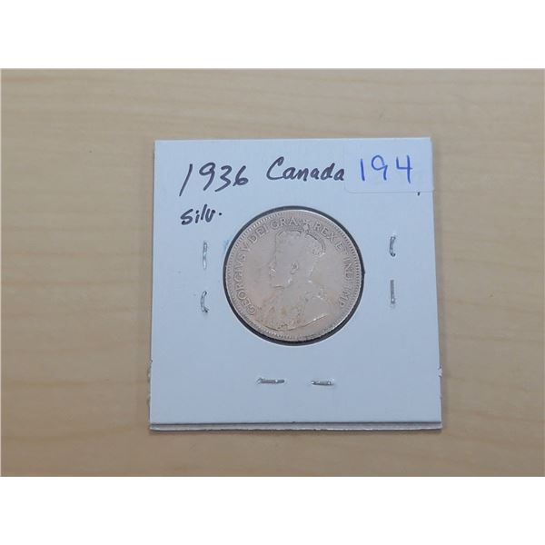 1936 Canada Silver 25¢