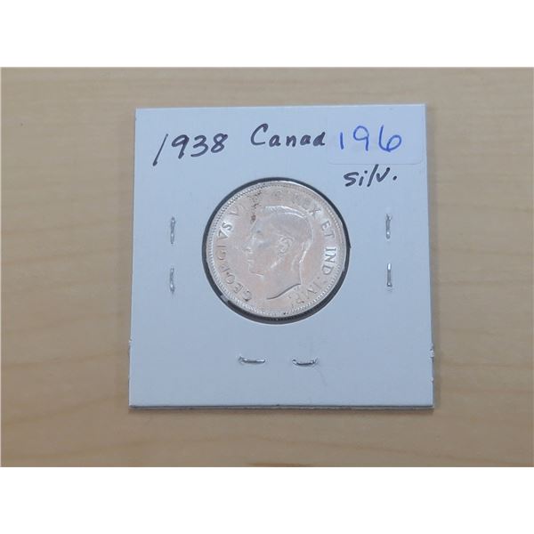 1938 Canada Silver 25¢