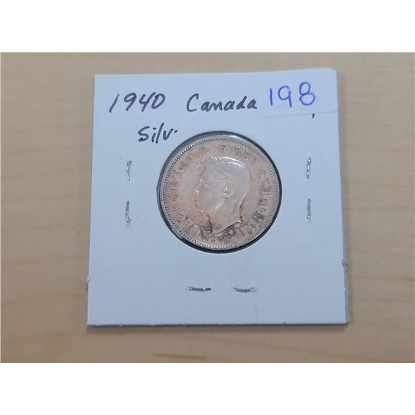 1940 Canada Silver 25¢