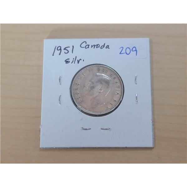 1951 Canada Silver 25¢