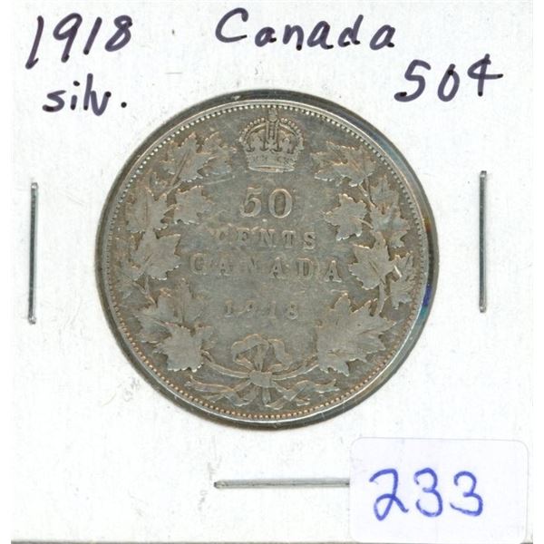 1918 Canada Silver 50¢
