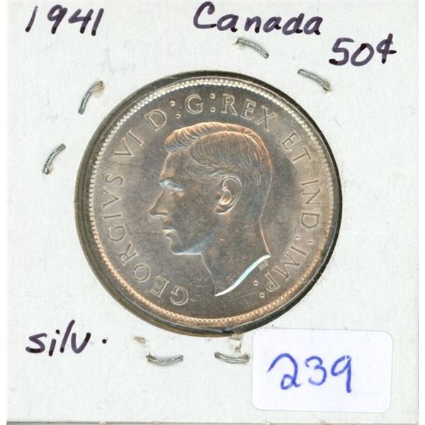1941Canada Silver 50¢
