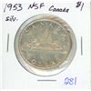 Image 1 : 1953 NSF Canada Silver $1