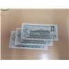 Image 2 : 3 Consecutive 1973 Canada UNC banknotes; Crow/Bouey (#AMV 8279788-790)