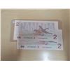 Image 1 : Pair of Canada $2 UNC Bird Series banknotes; Thiessen/Crow (#EGF 2584638-639)