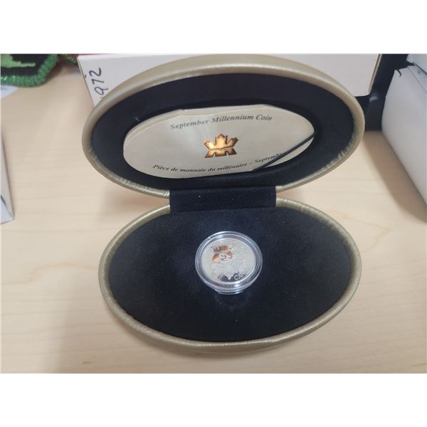 1999 Canada Sterling Silver September Millennium 25¢ Coin (Canada Through a Child's Eye), COA