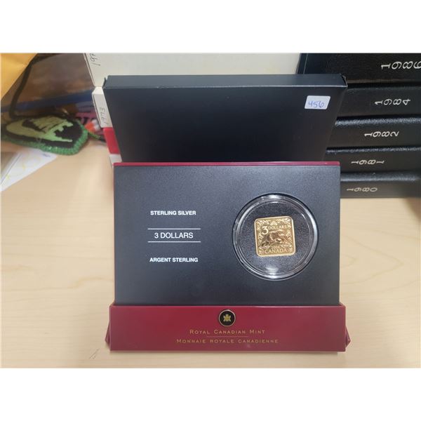 2006 Canada $3 Square Sterling Silver Coin:  The Beaver, COA