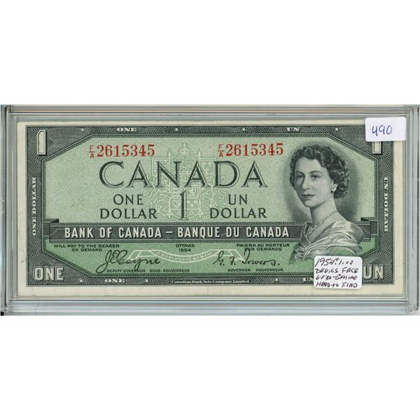 1954 Canadian 1 Dollar Devil's Face Bill, Coyne/Towers, F/A2615345