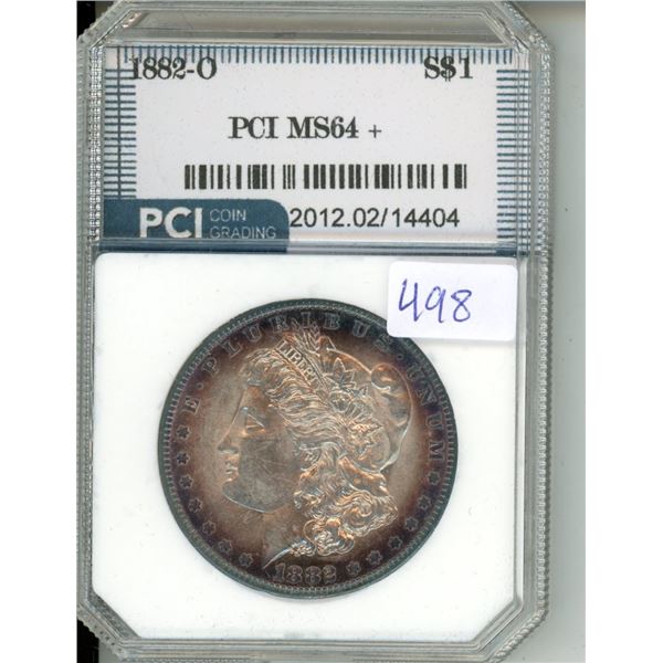 1882-O U.S.A PCI Graded Morgan Silver Dollar - MS64+