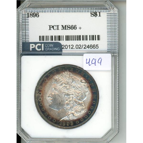 1896 U.S.A PCI Graded Morgan Silver Dollar - MS66+