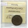 Image 2 : 1859 Canadian ICCS Graded 1 Cent Coin - MS-60, Narrow 9; Brown