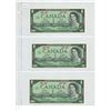 Image 1 : 3x 1967 Canadian 1 dollar bills and 3x 1967 Canadian coins - 5 cent, ten cent, 25 cent