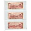 Image 2 : 3x 1954 Canadian 2 dollar bills