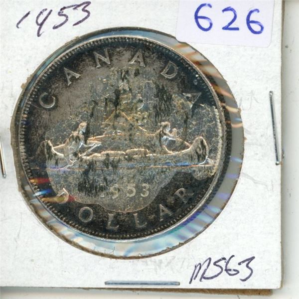 1953 Canadian silver dollar