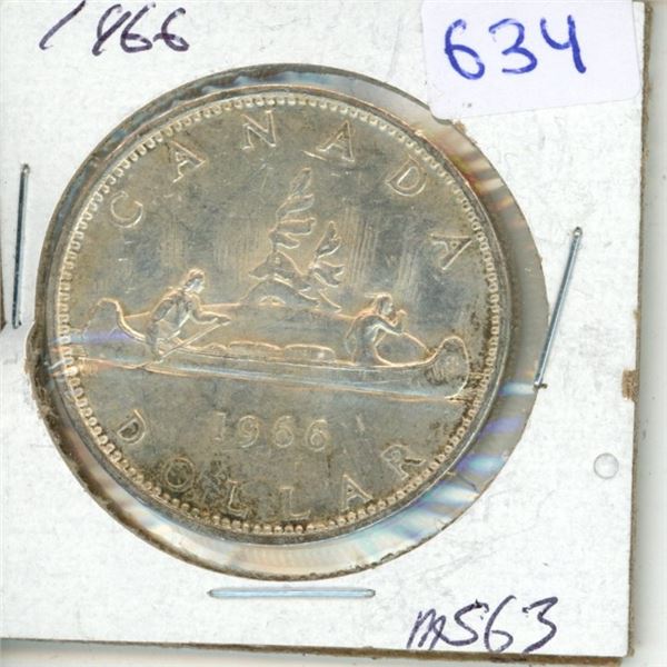 1966 Canadian silver dollar