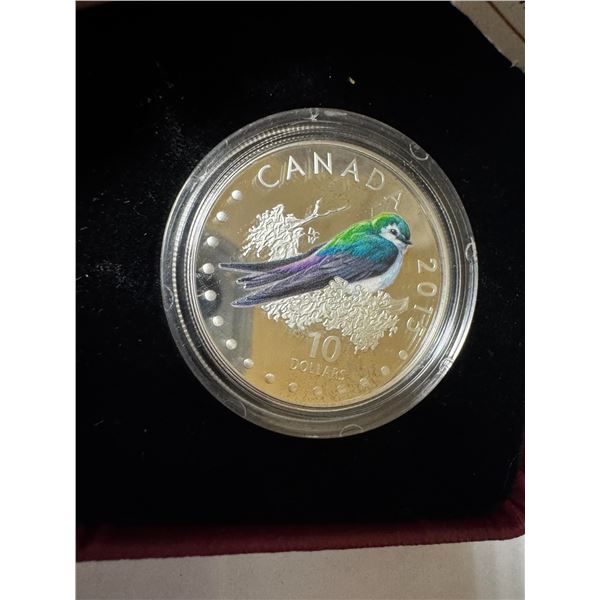 2015 fine 999 silver violet green swallow 10 dollars