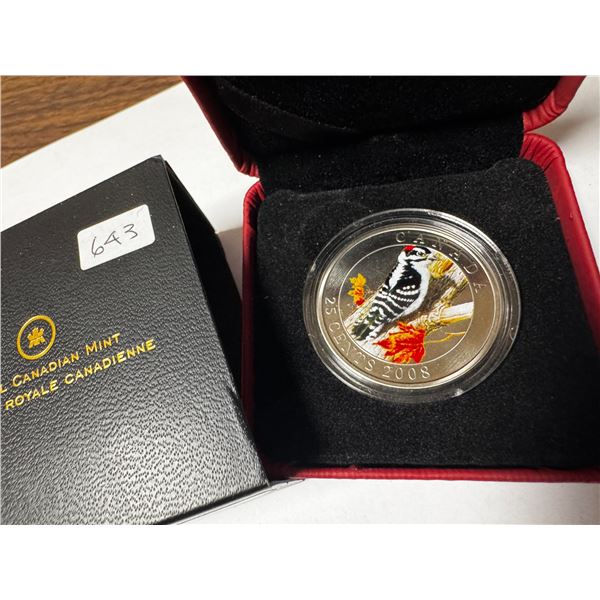 2008 downy woodpecker 25 cent coin