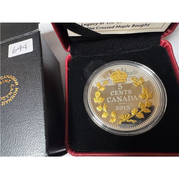 2015 fine 999 silver one ounce 5 cent coin 31.83 grams