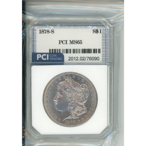 1878S graded ms-65 morgan dollar -2024 red book lists $400