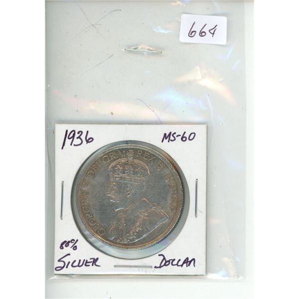 1936 higher grade silver dollar