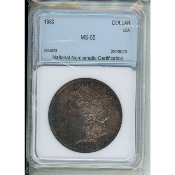 1880 graded ms-65 morgan dollar -2024 red book lists $500