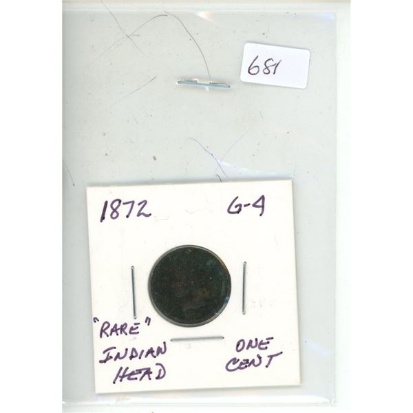 rare 1872 indian head one cent