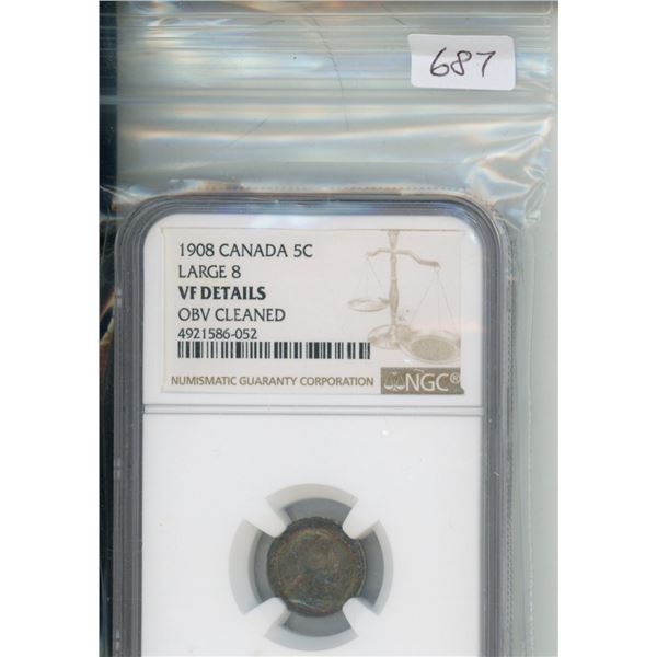 1908 ngc graded large 8 5 cents